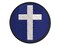Cross Christian Church Religion Multi-Color Embroidered Iron-On or Hook & Loop Patch Applique